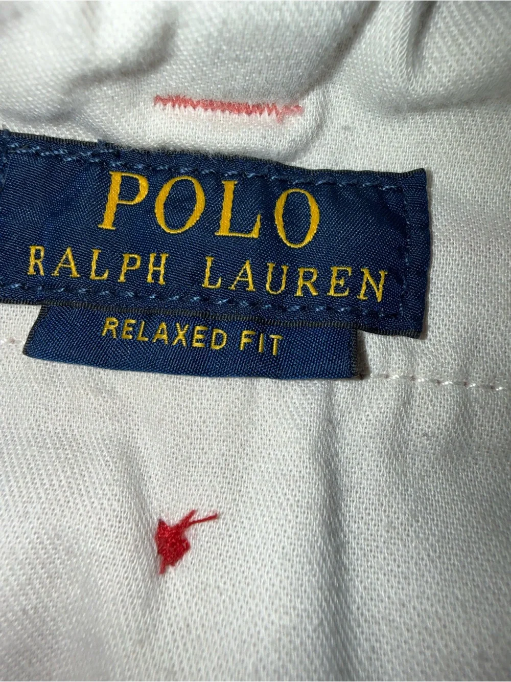 Ralph Lauren White Shirt Red Embroidered Pony Koi Fish Relaxed Fit Men Size 32